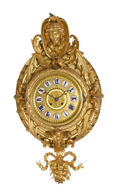 Lot 554 - A French Gilt Bronze Striking Cartel Clock,...