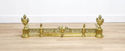 Lot 401 - A French Louis XV-Style Brass Fender, late...