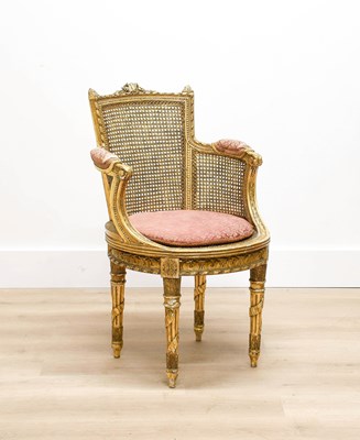 Lot 403 - A Louis XVI-Style Giltwood Bergere, late...
