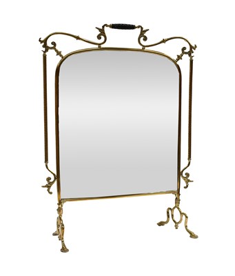 Lot 404 - A Brass Firescreen, circa 1900, with plain...