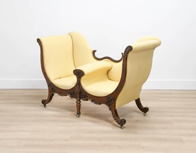 Lot 333 - A Victorian Carved Oak Two-Seater Conversation...