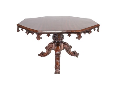 Lot 326 - A Victorian Mahogany Gothic Revival Octagonal...