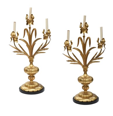 Lot 336 - A Pair of Gilt-Metal Table Lamps, 20th century,...