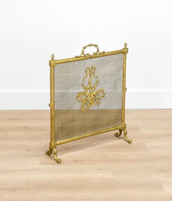 Lot 340 - A French-Style Brass Fire Screen, early 20th...