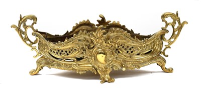 Lot 1109 - A Navette-Shaped Brass Jardiniere, late...