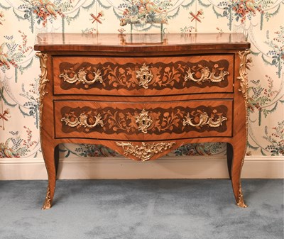 Lot 353 - A French Louis XV-Style Rosewood, Marquetry...
