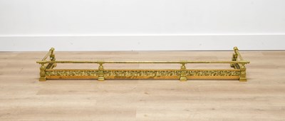 Lot 369 - A Victorian Brass Fire Fender, late 19th...