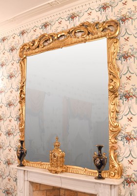 Lot 349 - A Victorian Carved Giltwood Overmantel Mirror,...