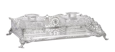 Lot 360 - An Edward VII Silver Inkstand