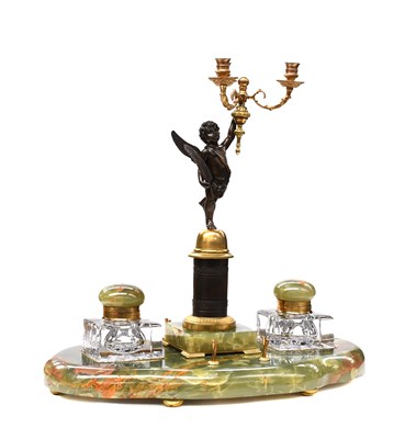 Lot 378 - A French Gilt and Patinated Bronze-Mounted...