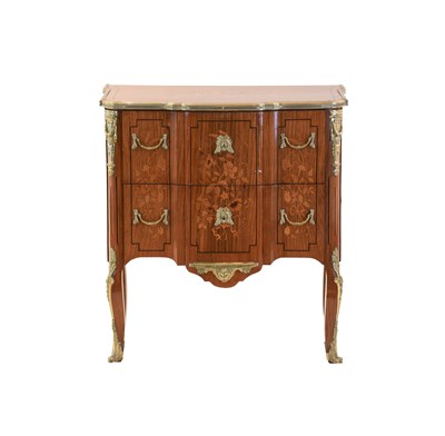 Lot 372 - A Bois Satine, Marquetry-Inlaid and Gilt-Metal-...