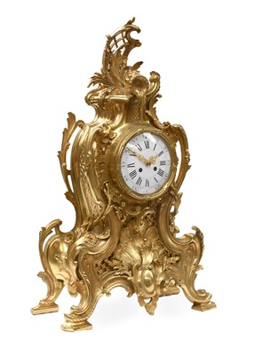 Lot 374 - A French Gilt Metal Striking Mantel Clock,...