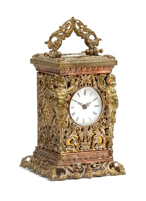 Lot 388 - A French Gilt Metal Carriage Timepiece, circa...