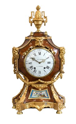 Lot 519 - A French Kingwood Porcelain Mounted Striking...