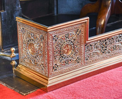 Lot 543 - A Victorian Brass Fender, late 19th century,...