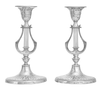 Lot 1134 - A Pair of Victorian Silver Candlesticks