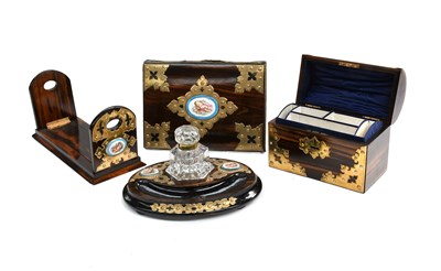Lot 436 - A Gilt-Brass and Porcelain-Mounted Coromandel...