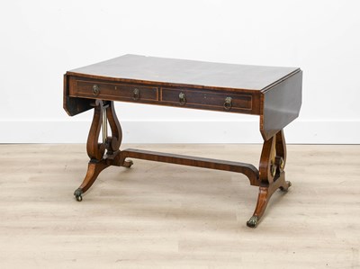 Lot 418 - A Regency Rosewood and Tulipwood-Banded Sofa...