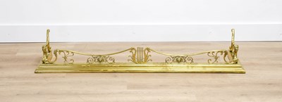 Lot 431 - A Victorian Brass Fire Fender, 19th century,...