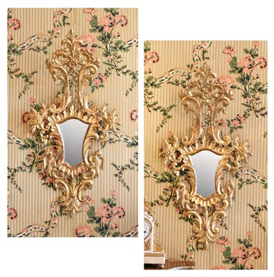 Lot 416 - A Pair of Italian Carved Giltwood Wall Mirrors,...