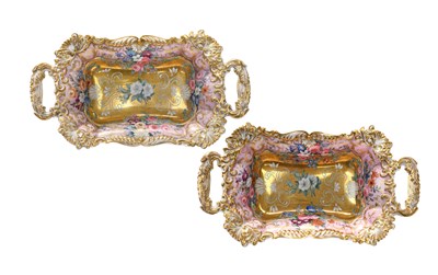 Lot 441 - A Pair of KPM Porcelain Trays, 19th century,...