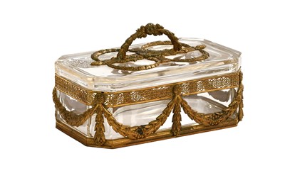 Lot 443 - A French Gilt-Metal-Mounted Glass Casket,...