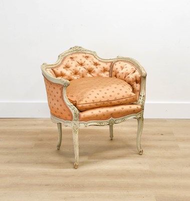 Lot 444 - A French Carved Beech and Grey-Painted...