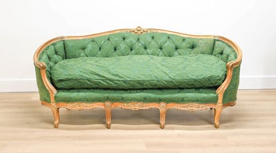 Lot 1098 - A Louis XV-Style Bleached Walnut Three-Seater...