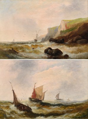 Lot 483 - W* Vigo (19th/20th Century) Ship in stormy...