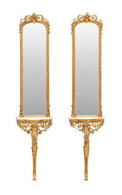 Lot 467 - A Pair of Victorian Gilt and Gesso Console...