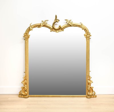 Lot 462 - A Victorian Carved Giltwood Overmantel Mirror,...