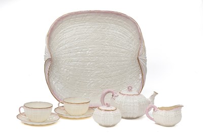 Lot 496 - A Belleek Porcelain Tête-à-Tête, 19th century,...