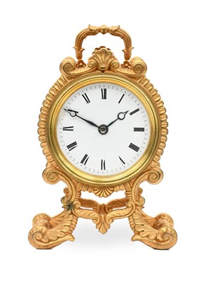 Lot 490 - A French Gilt Metal Striking Mantel Clock,...