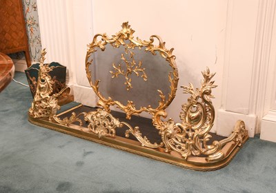 Lot 289 - A French Gilt-Metal Rococo-Style Fire Screen,...