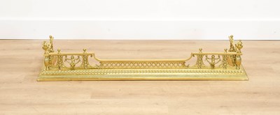 Lot 316 - A Victorian Brass Fire Fender, late 19th...