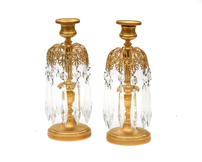 Lot 299 - A Pair of Gilt Bronze Lustres, in Regency...