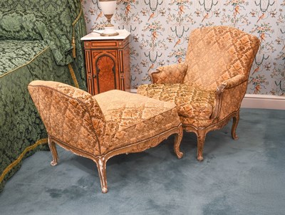 Lot 282 - A Louis XV-Style Carved Giltwood Duchesse...