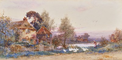 Lot 319 - Walter Stuart Lloyd (1875-1929) Goose girl...