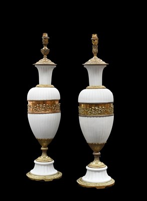 Lot 318 - A Pair of Gilt-Bronze and Parian Table Lamps,...