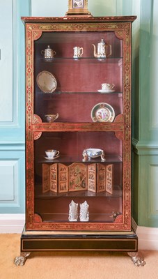 Lot 257 - An Ebonised, Red-Stained Tortoiseshell and...