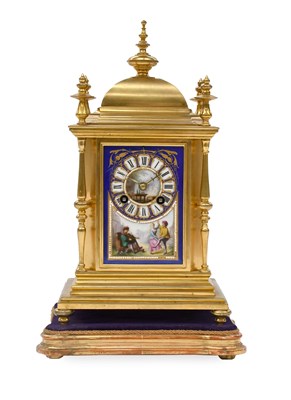 Lot 264 - A French Gilt Metal Porcelain Striking Mantel...