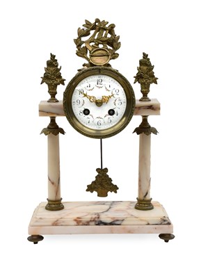 Lot 271 - A French Gilt Metal and Marble Striking Mantel...