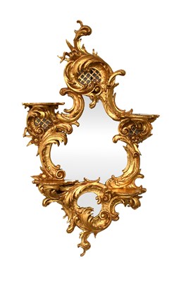 Lot 270 - A Rococo-Style Carved Giltwood Cartouche Wall...