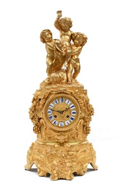 Lot 268 - A French Bronze Ormolu Striking Mantel Clock,...