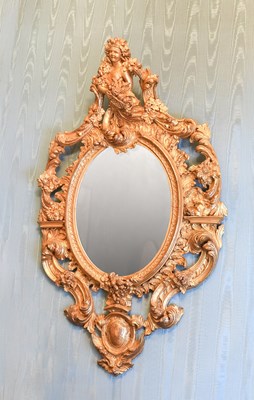 Lot 265 - A Continental Giltwood and Gesso Mirror, late...