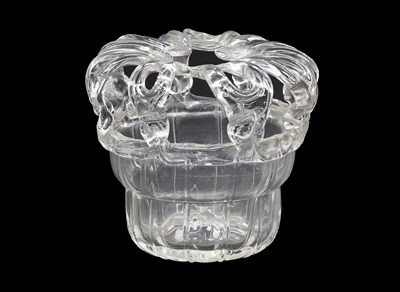 Lot 261 - A Moulded Glass Basket, Liège or Spanish,...