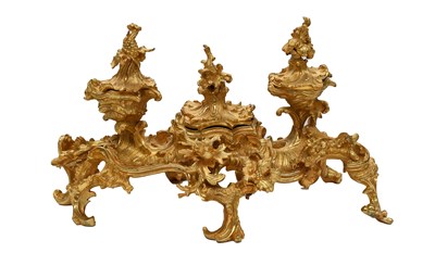 Lot 126 - A French Gilt-Bronze Inkstand, in Rococo style,...