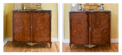 Lot 108 - A Pair of Louis XV-Style Kingwood, Tulipwood...