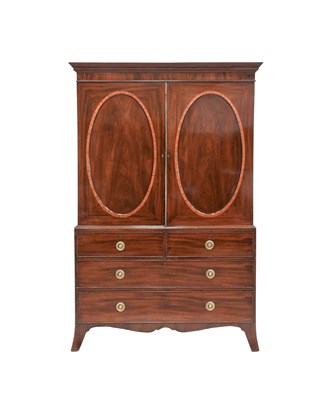 Lot 121 - A George III Mahogany and Rosewood-Crossbanded...