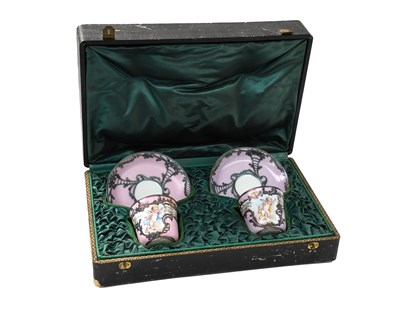 Lot 115 - A Pair of Sèvres-Style Porcelain Coffee Cups...
